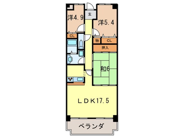 クレ－ル夙川の物件間取画像